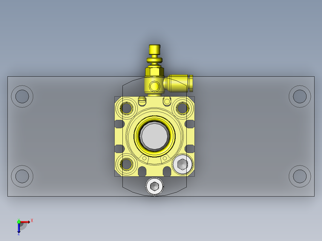 压板传送的避让拦截机构俯视图