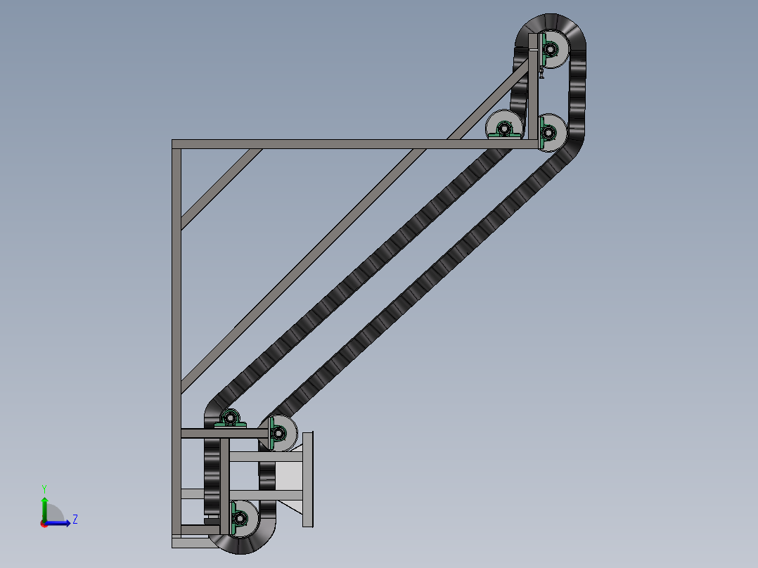 大倾角皮带左视图