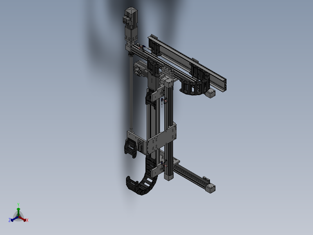 三轴机械臂正等轴测图