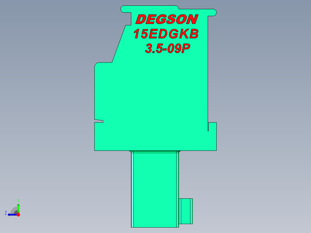 DEGSON 15EDG 系列 3.5mm 插拔式接线端子 FullPack-15EDGKB-3.5-09P-14-00AH右视图