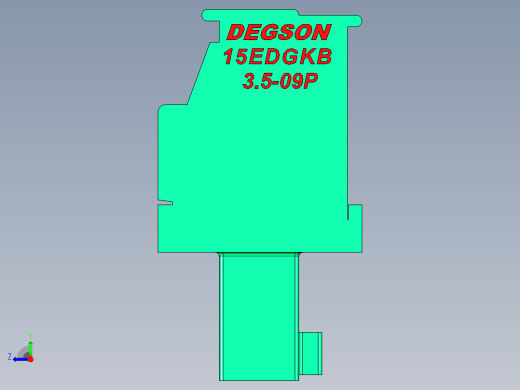 DEGSON 15EDG 系列 3.5mm 插拔式接线端子 FullPack-15EDGKB-3.5-09P-14-00AH右视缩略图