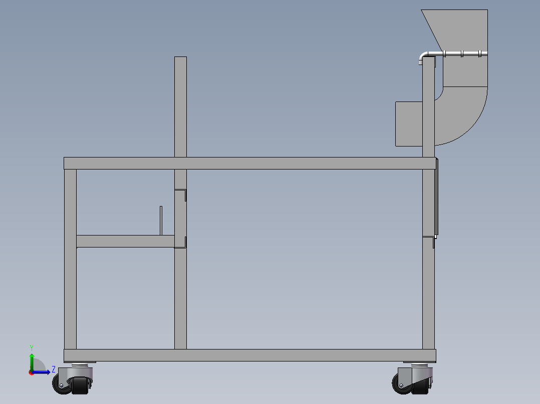 板栗开口翻炒一体机三维模型455560==350gaogeyeyou左视图
