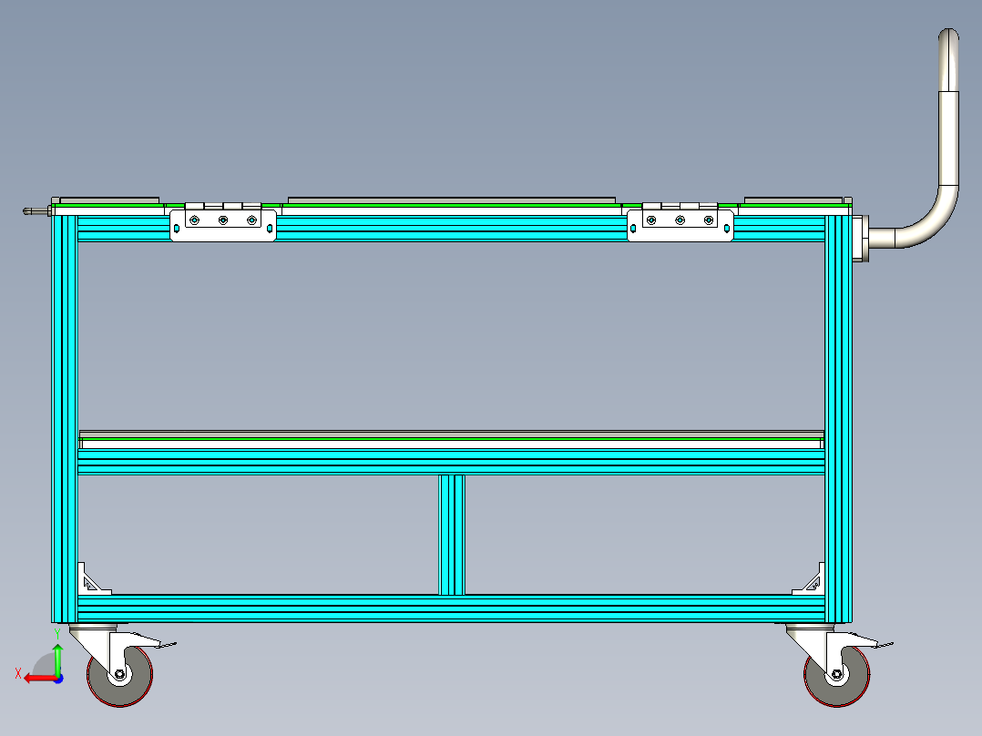 手推物料小车后视图