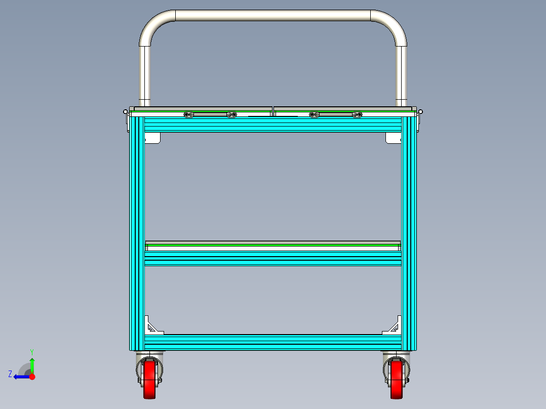 手推物料小车右视图