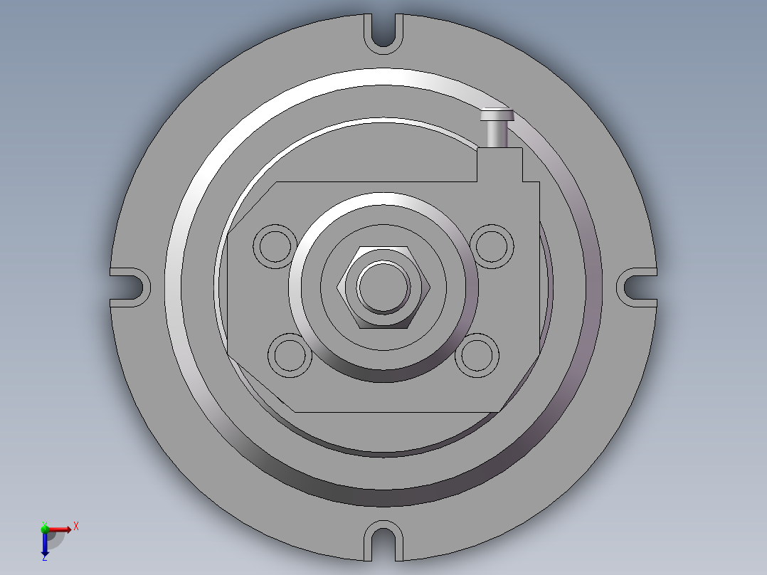 831004法兰盘加工工艺及钻4-φ9孔夹具设计【含三维】俯视图