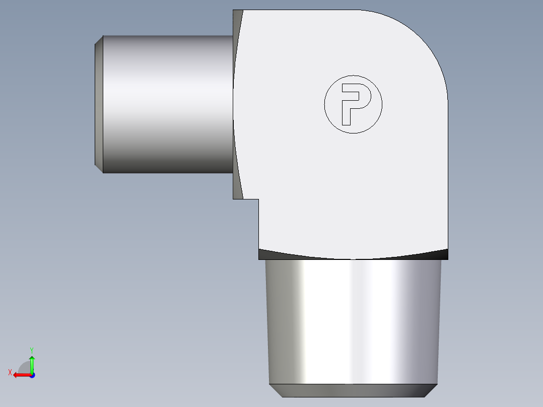 卡套式工业通用硬管接头EO_Male_stud_elbow_WE04LLRCFX后视图