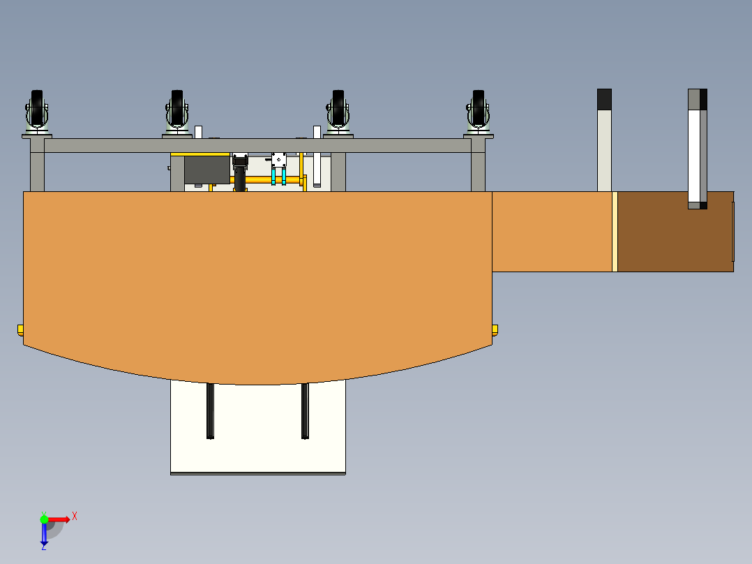 分离式机器床椅设计-含三维catia图俯视图