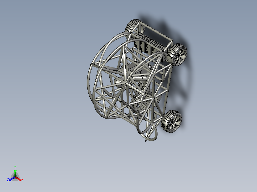 12-pandemic go-kart怪异的卡丁车钢结构模型3D图纸 STEP格式正等轴测图
