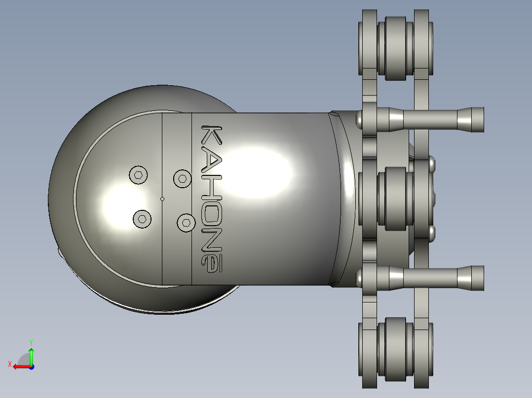 GoPro三轴万向节云台造型3D模型图纸 STP格式后视图