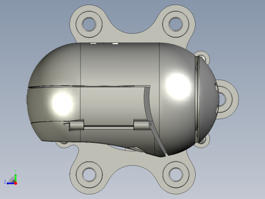 GoPro三轴万向节云台造型3D模型图纸 STP格式右视缩略图