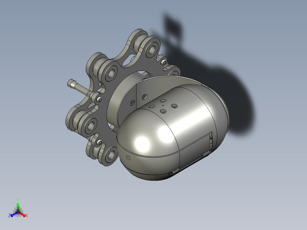GoPro三轴万向节云台造型3D模型图纸 STP格式正等轴测图