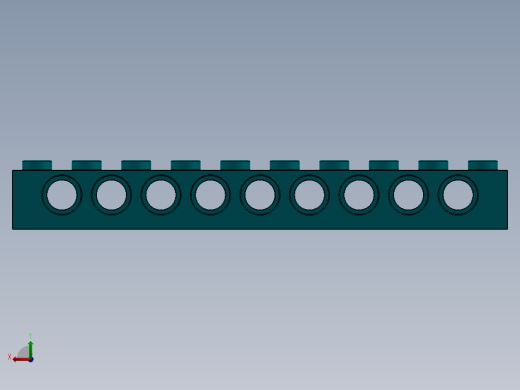 乐高机械组积木（横梁）-2730 Teal - Bright Bluish Green Technic Brick 1 x 10 with Holes后视缩略图