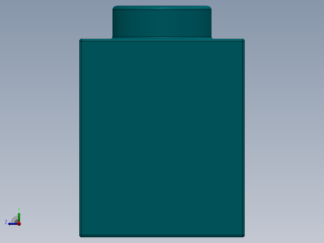 乐高机械组积木（横梁）-2730 Teal - Bright Bluish Green Technic Brick 1 x 10 with Holes右视图