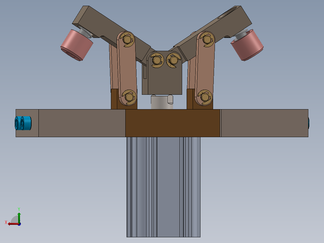 气动双夹紧气缸后视图