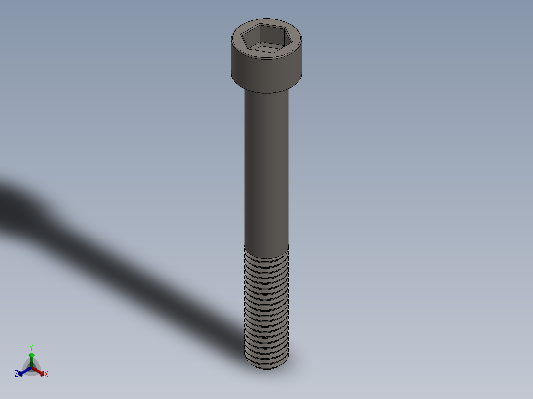 Screw_DIN_912_M10x80_A2.SLDPRT公制内六角螺钉正等轴测图