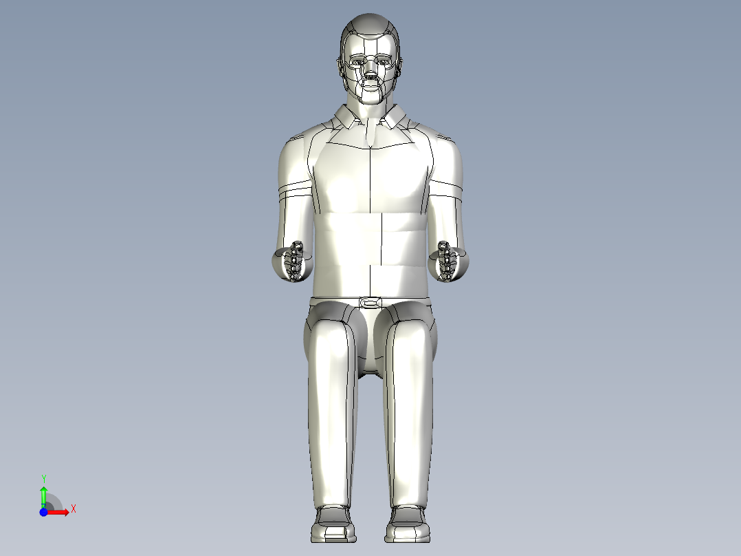 人物模型-人物男-坐前视图