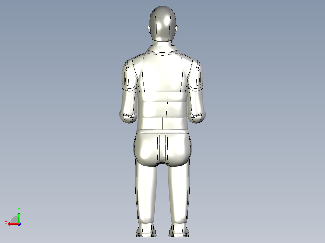 人物模型-人物男-坐后视图