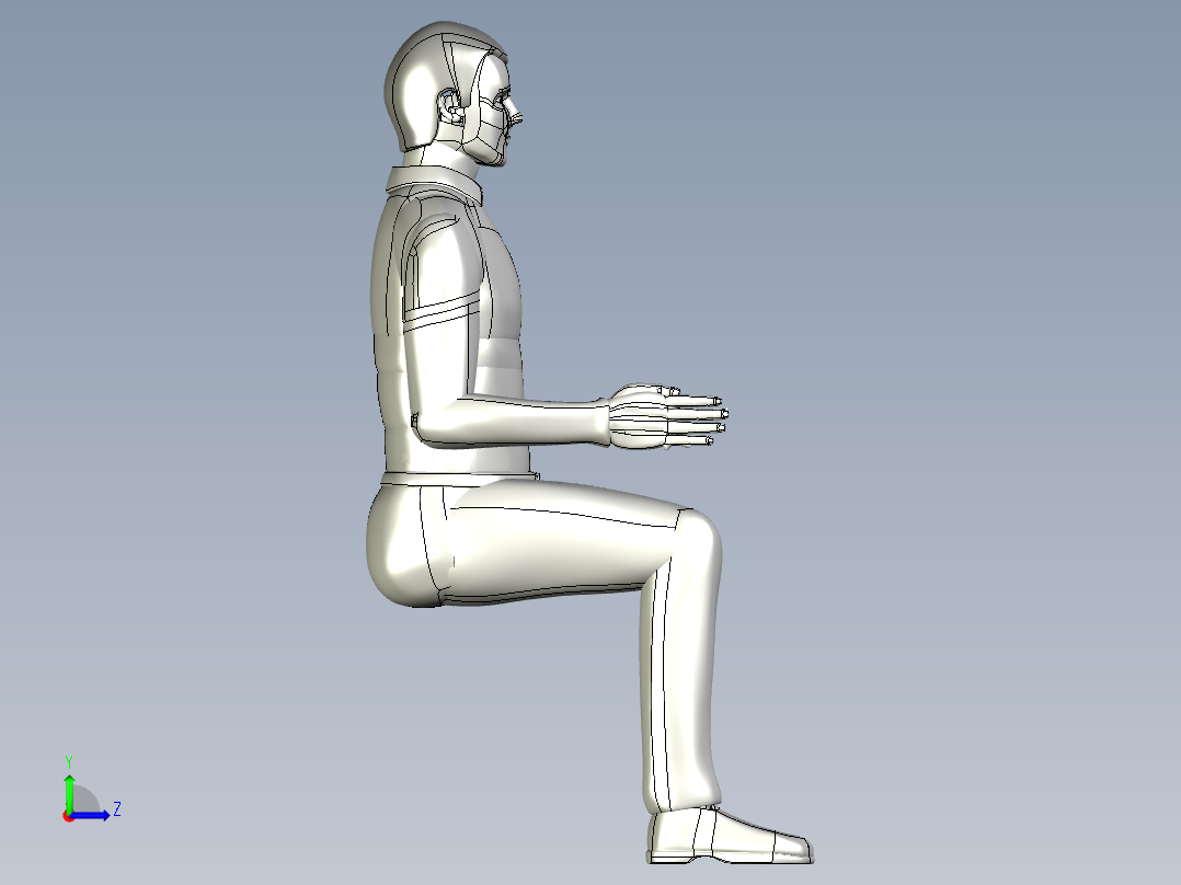 人物模型-人物男-坐左视图