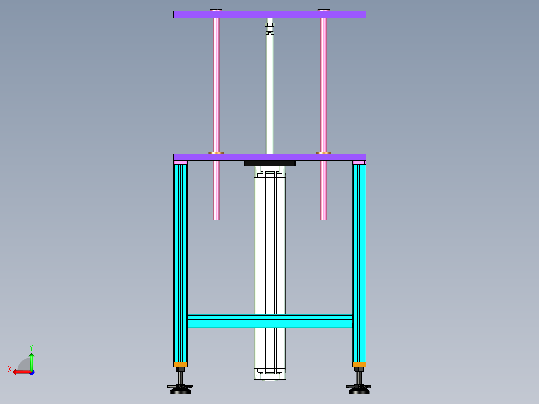双工位顶升平台设计后视图