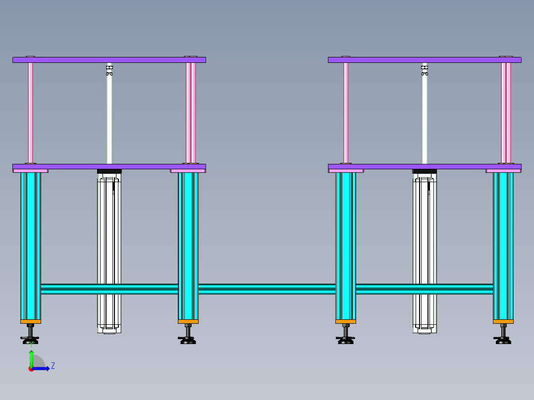 双工位顶升平台设计左视图