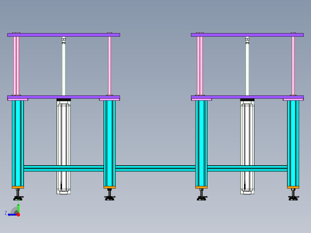 双工位顶升平台设计右视图
