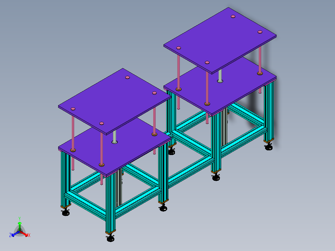 双工位顶升平台设计正等轴测图