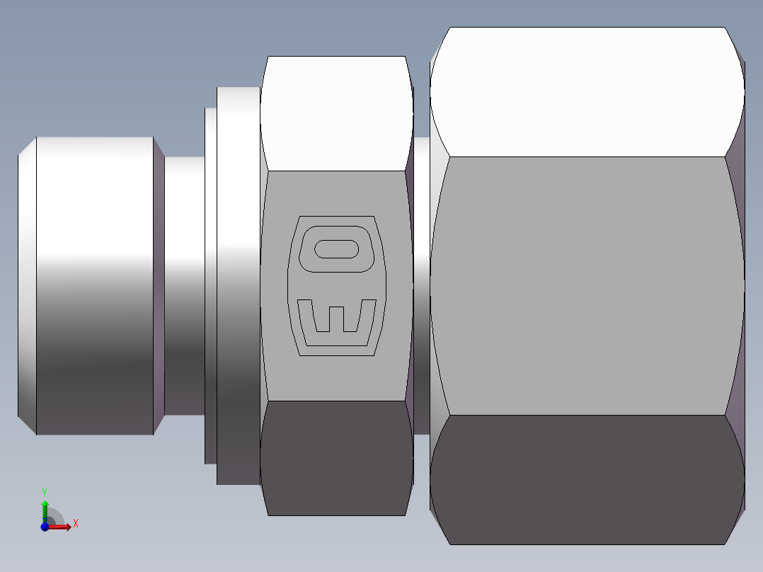 直通公制螺纹组合接头、2MC-18-22WD前视图
