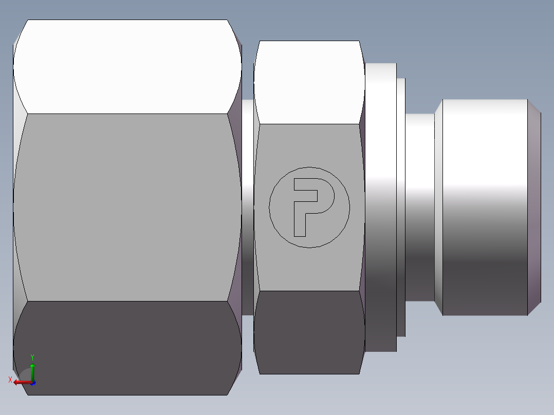 直通公制螺纹组合接头、2MC-18-22WD后视图