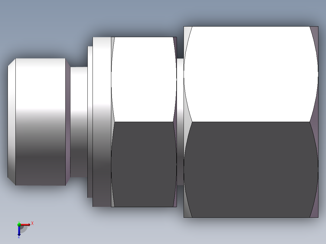 直通公制螺纹组合接头、2MC-18-22WD俯视图