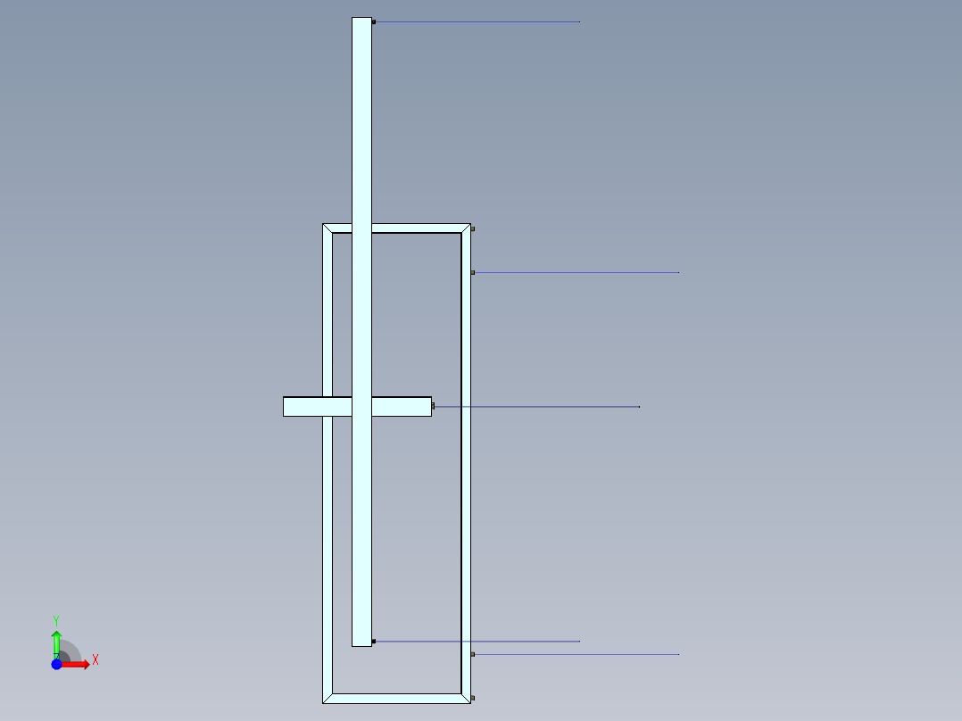 四方管天花吊灯前视图