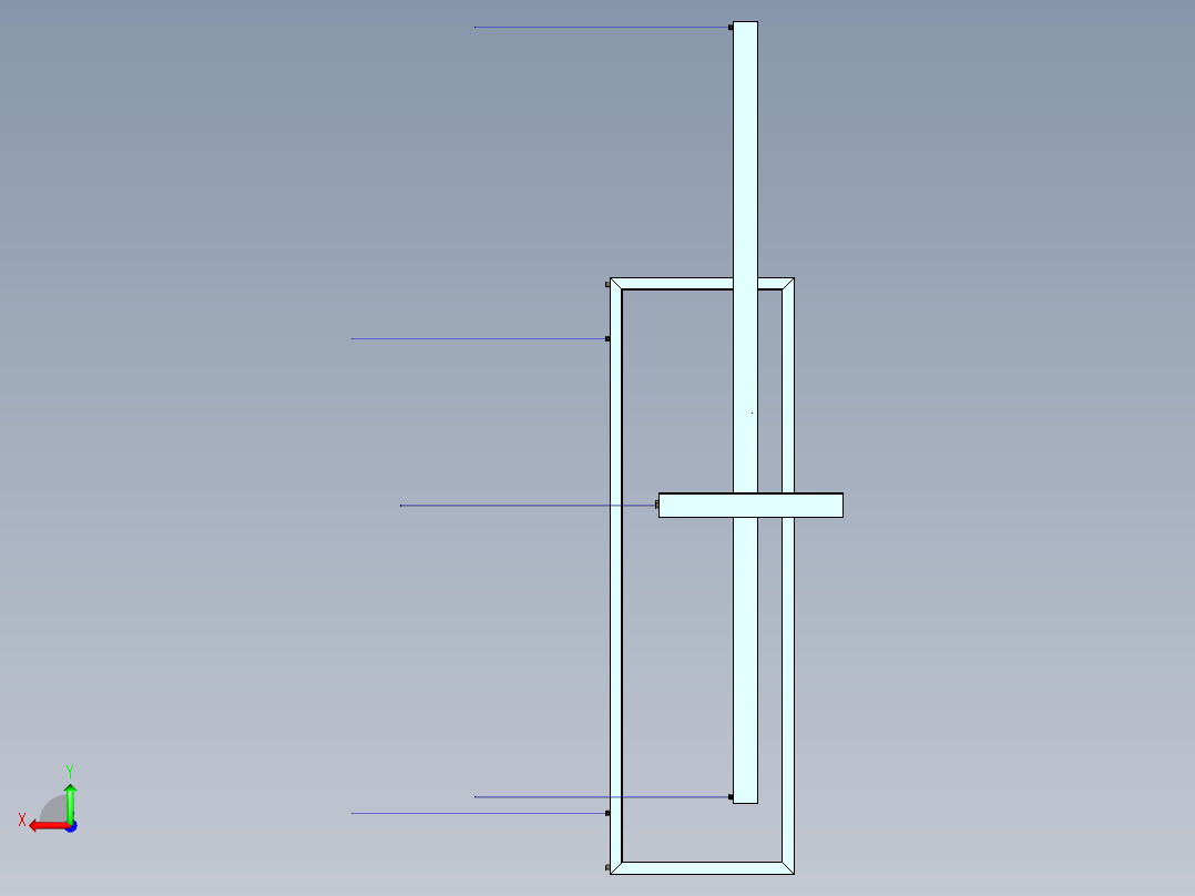 四方管天花吊灯后视图