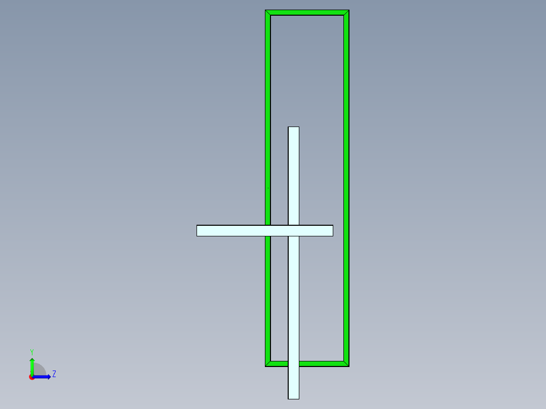 四方管天花吊灯左视图