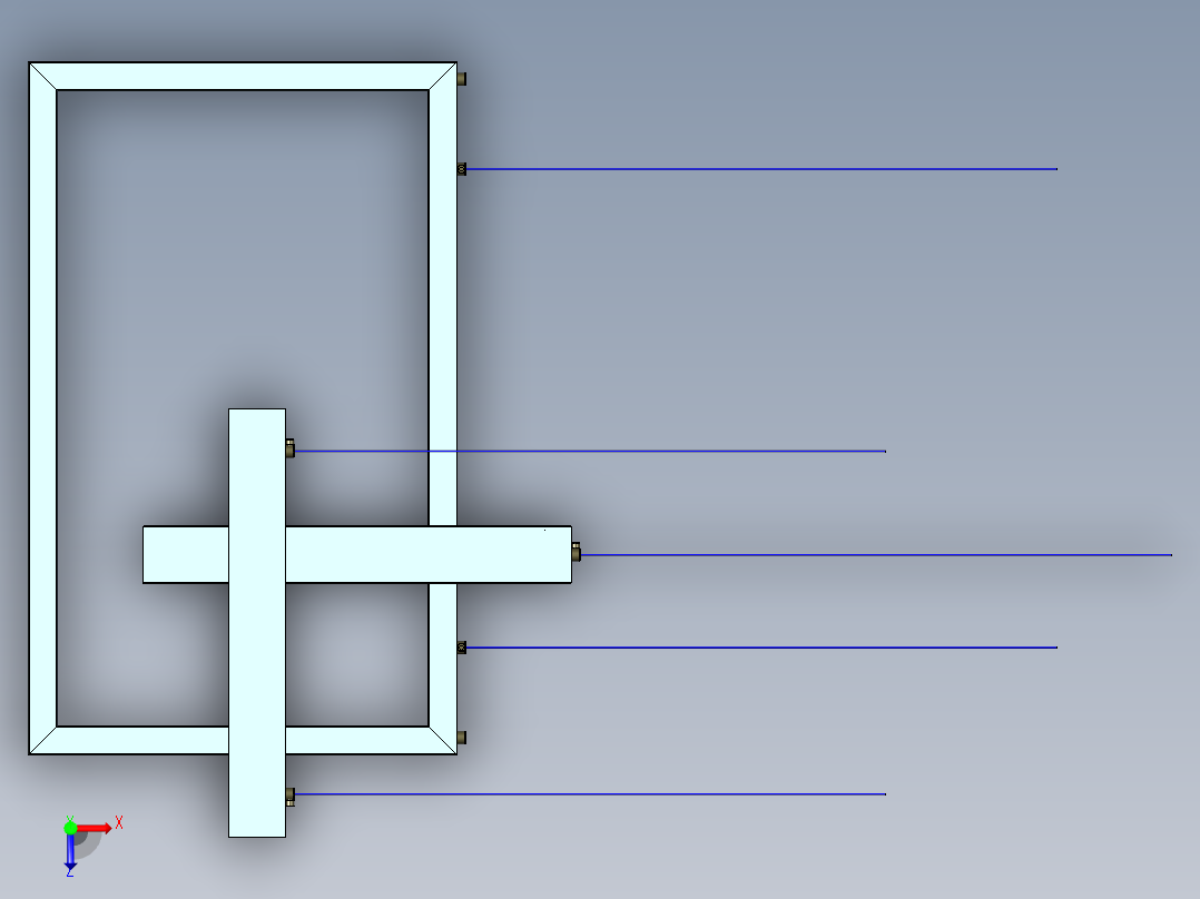 四方管天花吊灯俯视图