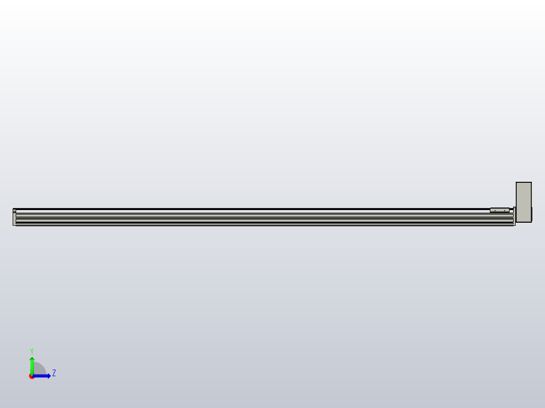 皮带直线轴半封闭可选导轨TPA-HNB-65S-90-L1900-LU-Y-P10-N3左视图