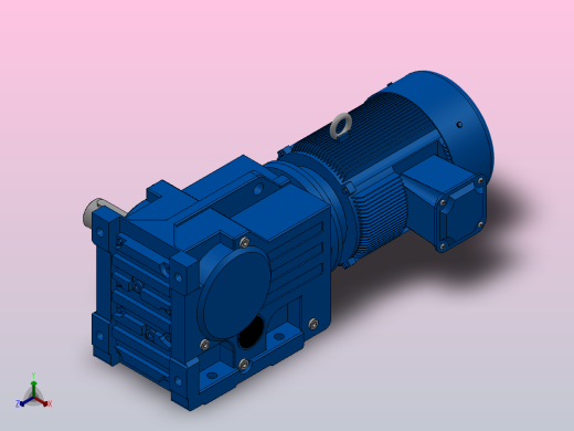 K67底脚轴伸式安装螺旋锥齿轮减速机K67-Y0.75-4P-108.03-M1-0°-B