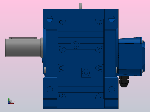 K67底脚轴伸式安装螺旋锥齿轮减速机K67-Y0.75-4P-108.03-M1-0°-B前视缩略图