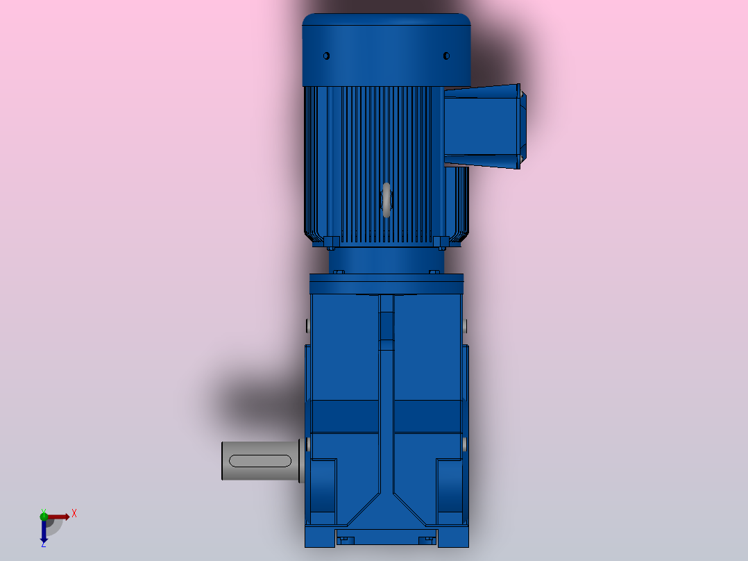 K67底脚轴伸式安装螺旋锥齿轮减速机K67-Y0.75-4P-108.03-M1-0°-B俯视图
