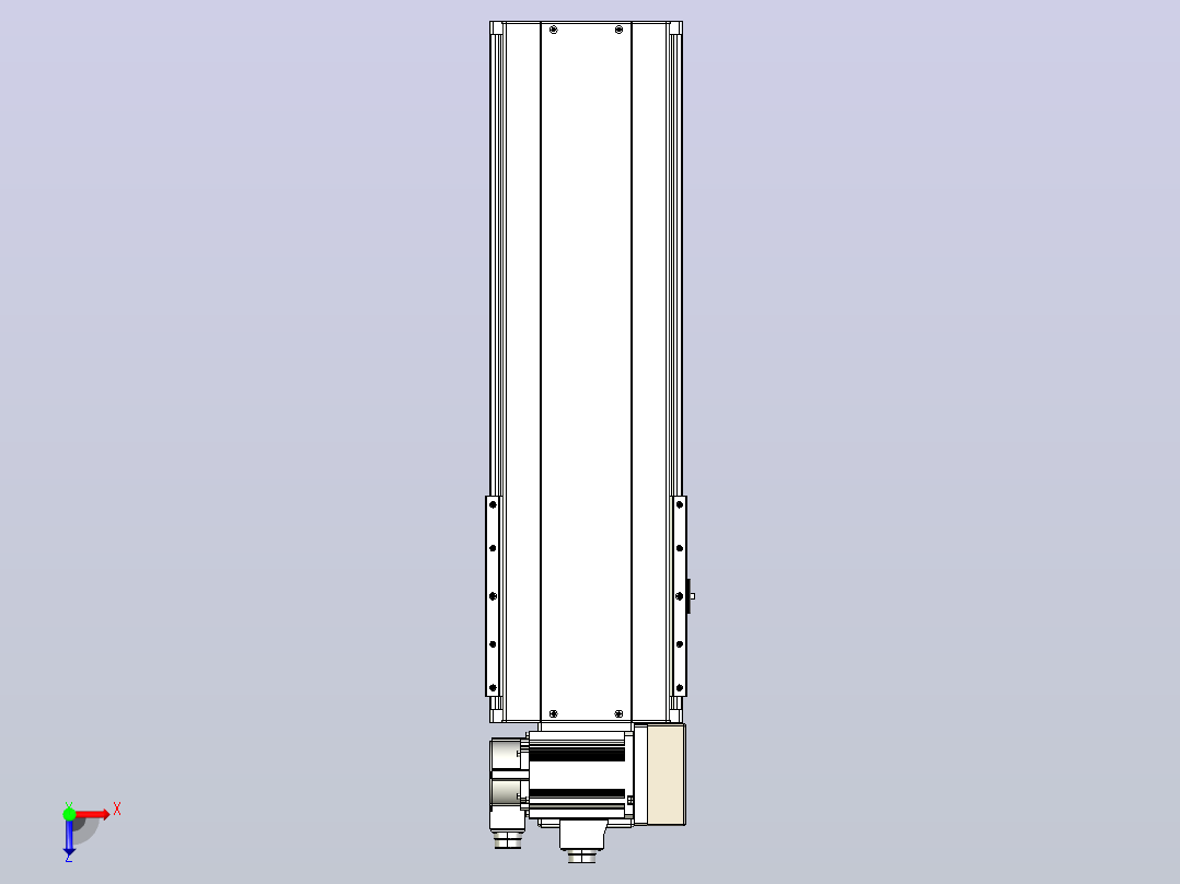 皮带直线轴半封闭可选导轨TPA-HNB-220D-176-L400-RU-Y-P1K-N3俯视图