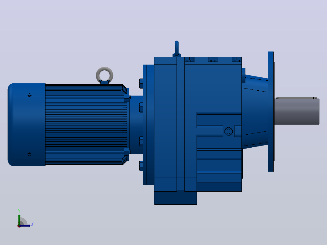 RF167法兰轴伸式安装斜齿轮减速机RF167-Y18.5-4P-180M-M1-0°-Φ550左视图