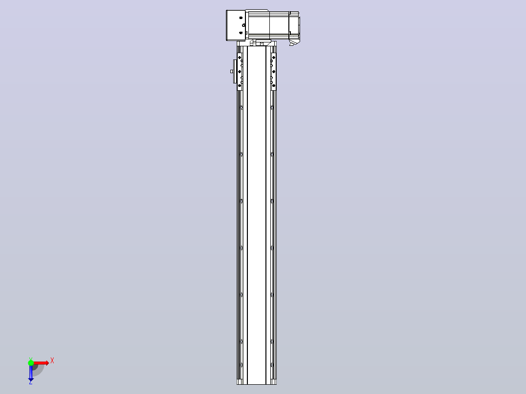 皮带直线轴半封闭可选导轨TPA-HNB-85D-90-L550-RU-C-P20-N3俯视图