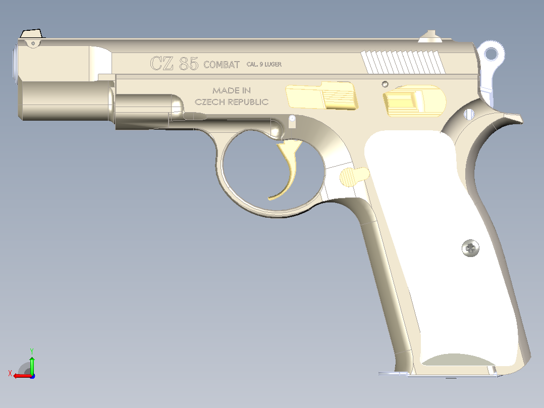 CZ 85手枪后视图