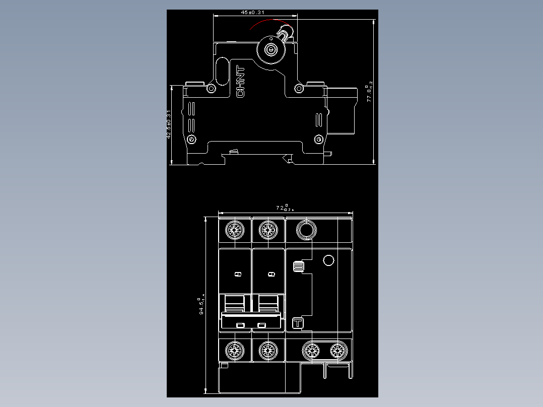 NXBLE-63ZB 2P剩余电流动作断路器外形安装尺寸图202202