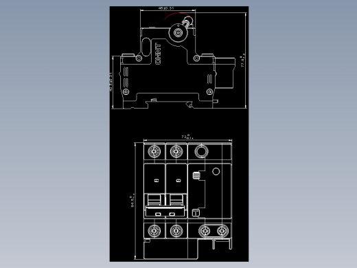 NXBLE-63ZB 2P剩余电流动作断路器外形安装尺寸图202202