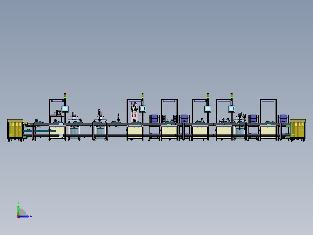 发电机半自动化生产线左视图