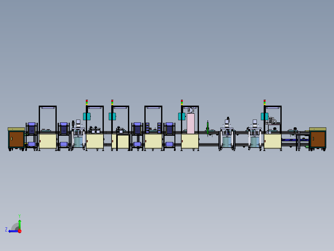 发电机半自动化生产线右视图