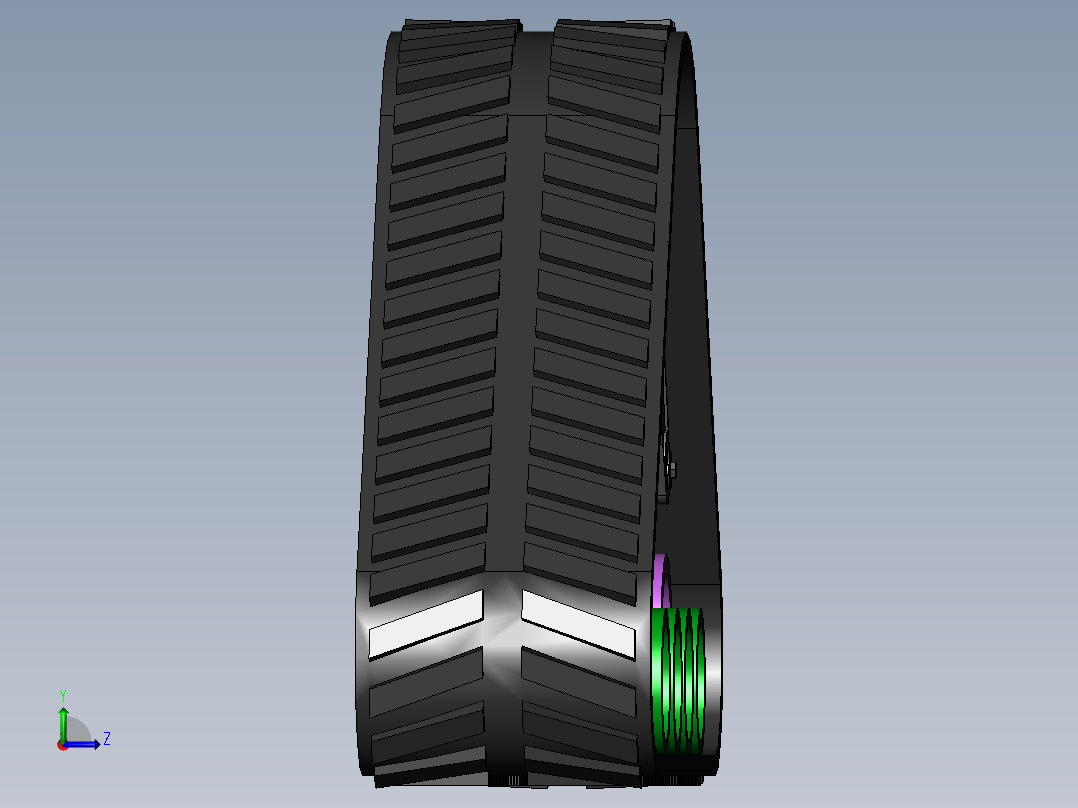 角橡胶履带轮sw16可编辑左视图