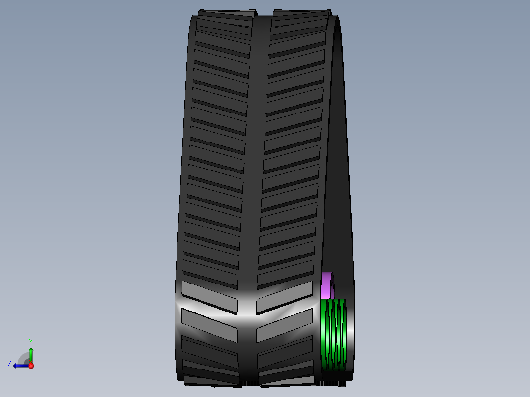 角橡胶履带轮sw16可编辑右视图