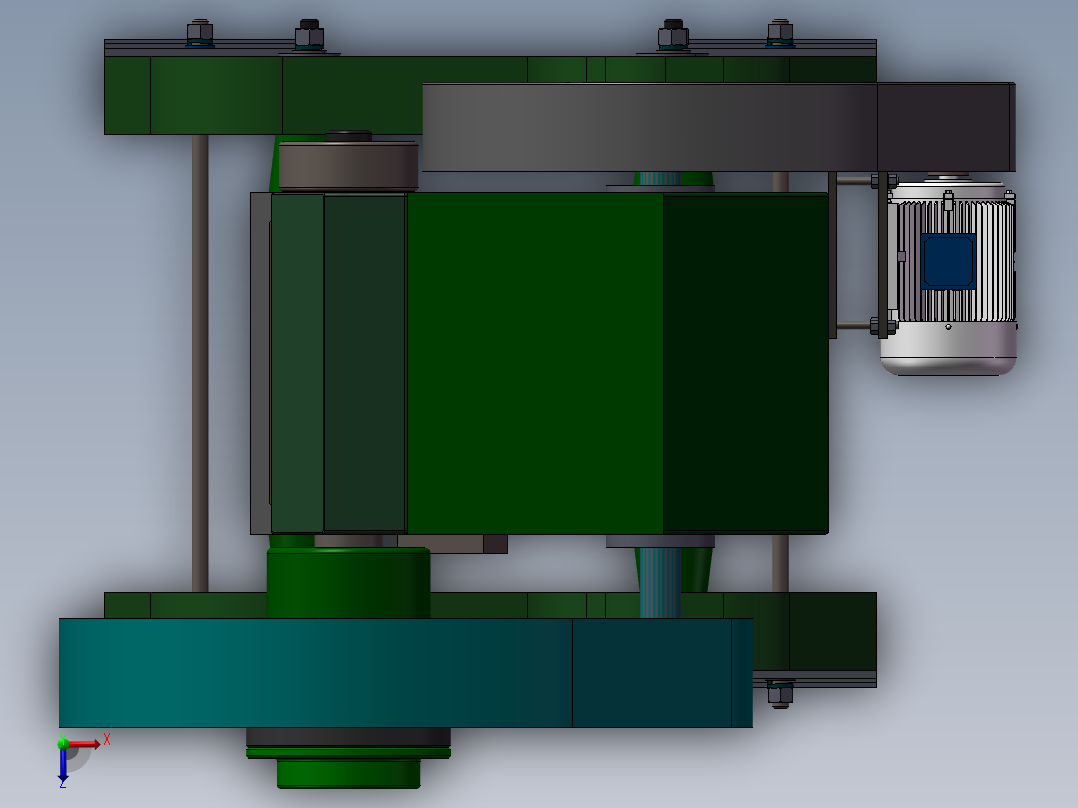 40吨冲床 方案3D图纸 非标自动化设备3D图纸 机械设备图纸俯视图