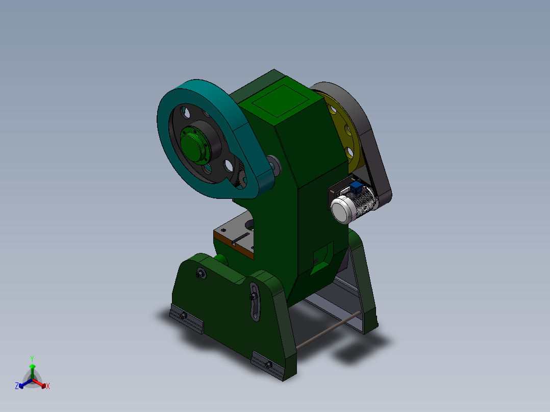 40吨冲床 方案3D图纸 非标自动化设备3D图纸 机械设备图纸正等轴测图