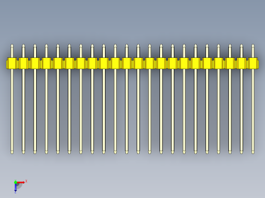 彩色公头100mil（2.54mm）系列-DS1021_yellow_2x22p_100mil_Type19_rev1.0俯视缩略图